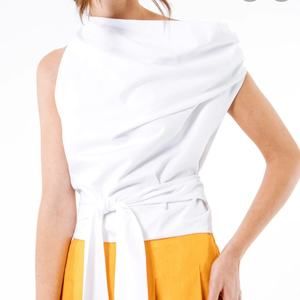 NWT Recreo White Poplin Hailey Top
